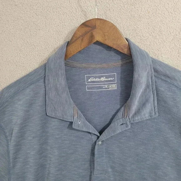 Eddie Bauer Mens XL Active Polo Shirt Blue Tencel Lyocell/Polyester ‎ 4CT - Picture 6 of 7